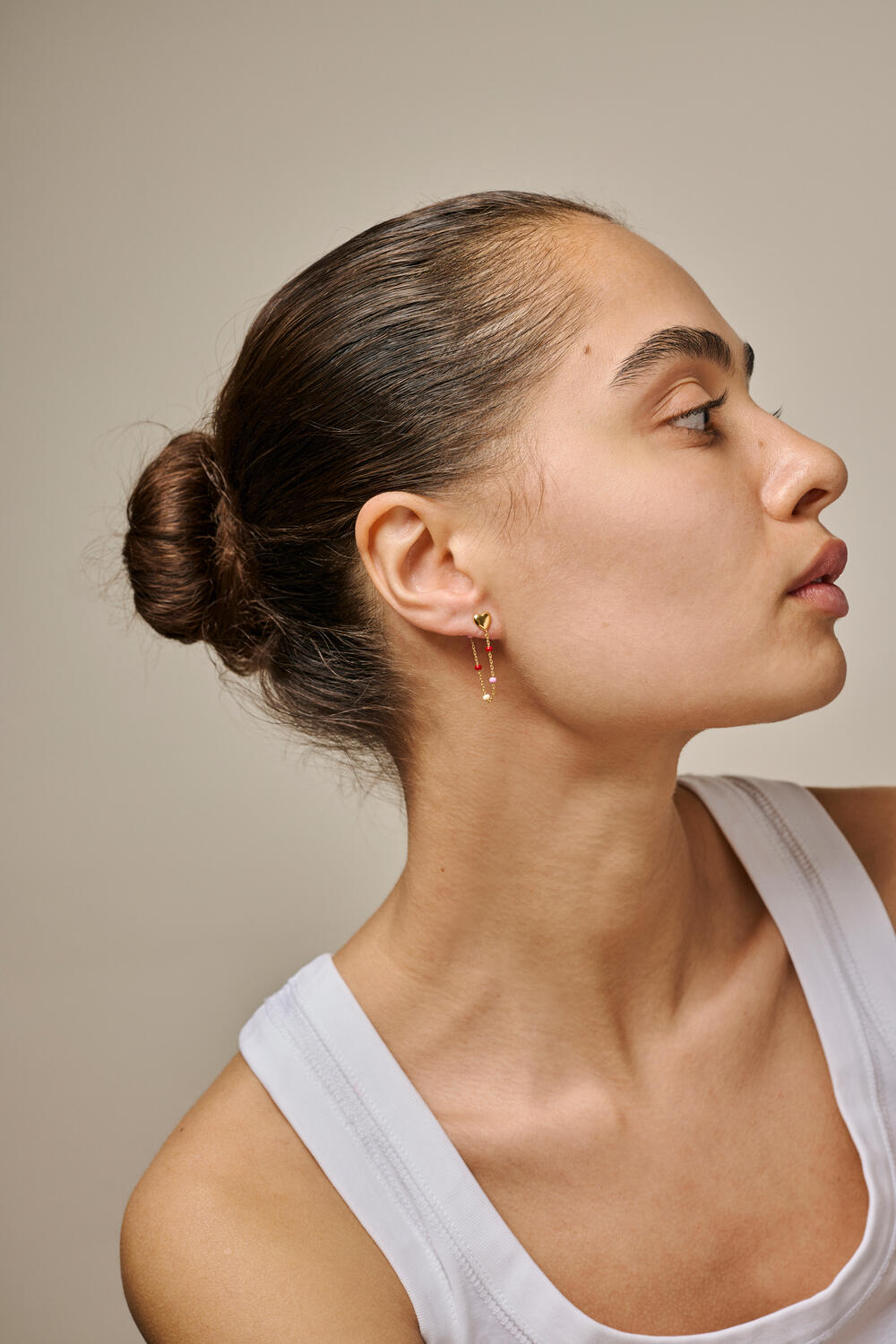 Lola Heart ørestikker - rosie/forgyldt